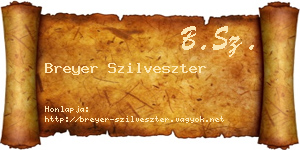 Breyer Szilveszter névjegykártya